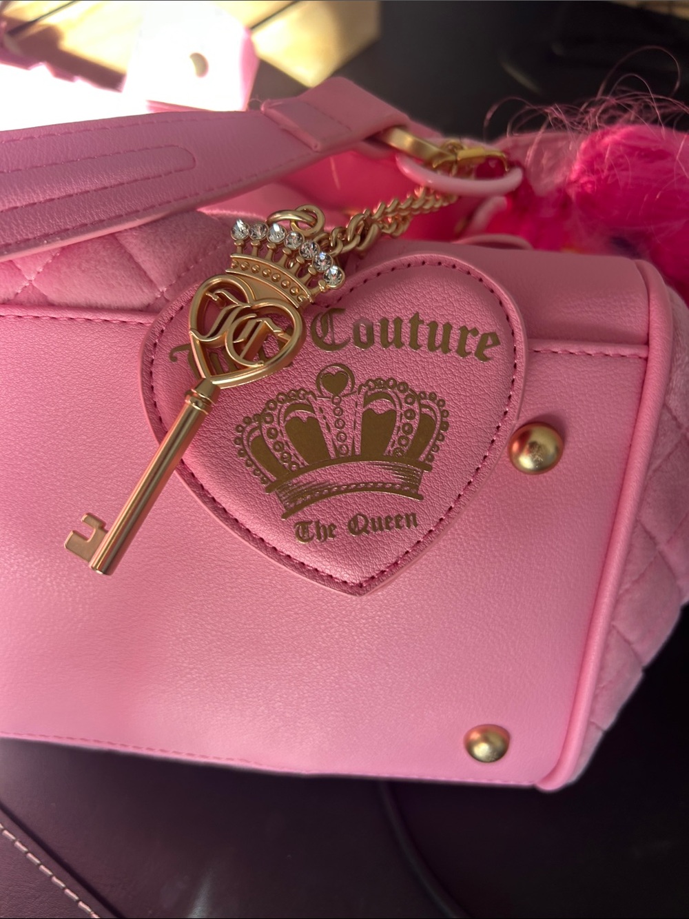 Juicy Couture Pink « cherry blossom » **CUSTOM** with Charm Keychain - Picture 4 of 7